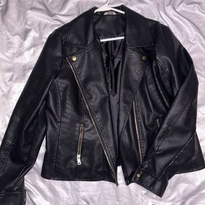Black leather jacket